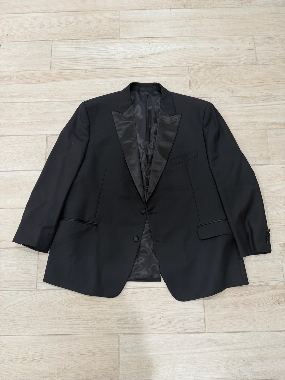 Lauren Ralph Lauren Black Wool Tuxedo Jacket 50R Peak Satin Lapel